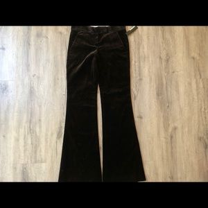 Theory chocolate brown velvet wide leg pants